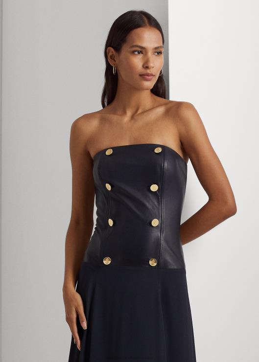 vestido de fiesta con escote palabra de honor mujer Armada Ralph Lauren 2XR2V9566