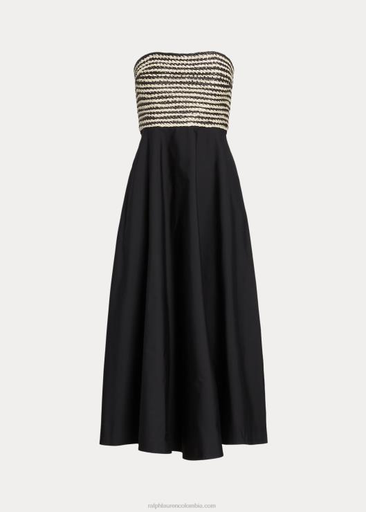 vestido de fiesta híbrido con corpiño de rafia mujerRalph Lauren 2XR2V9186