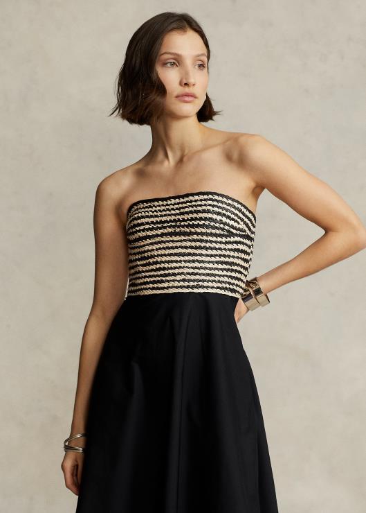 vestido de fiesta híbrido con corpiño de rafia mujerRalph Lauren 2XR2V9186