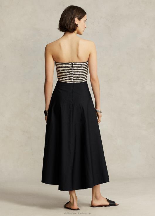 vestido de fiesta híbrido con corpiño de rafia mujerRalph Lauren 2XR2V9186