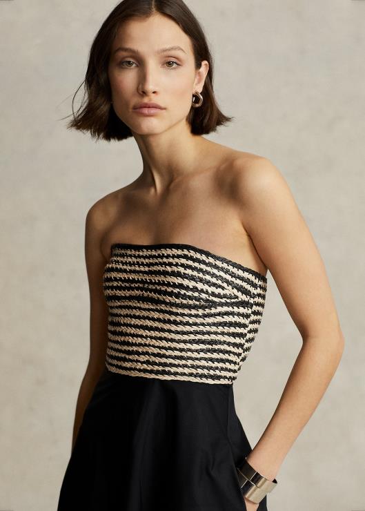 vestido de fiesta híbrido con corpiño de rafia mujerRalph Lauren 2XR2V9186