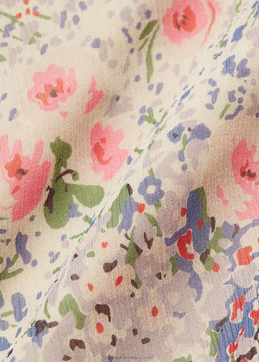 vestido de gasa de seda arrugada floral mujer multicolor/bronceado Ralph Lauren 2XR2V3651