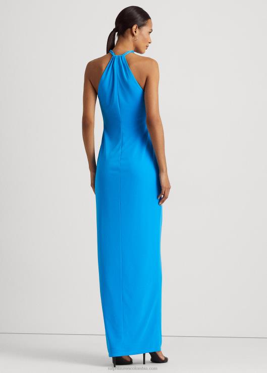 vestido de jersey con cuello halter mujer océano resplandeciente Ralph Lauren 2XR2V3911