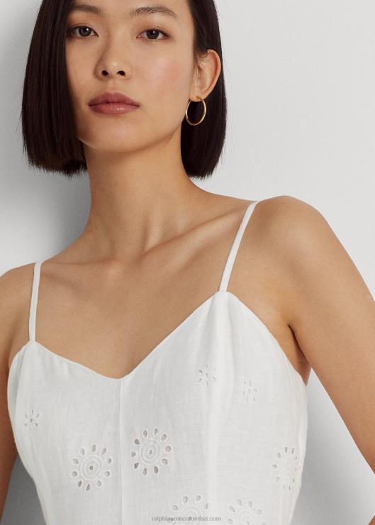 vestido de lino con bordado de ojales mujerRalph Lauren 2XR2V3927