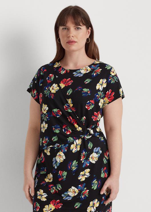 vestido de manga corta con estampado floral mujer negro multi Ralph Lauren 2XR2V9483