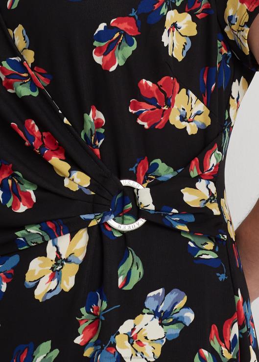 vestido de manga corta con estampado floral mujer negro multi Ralph Lauren 2XR2V9483