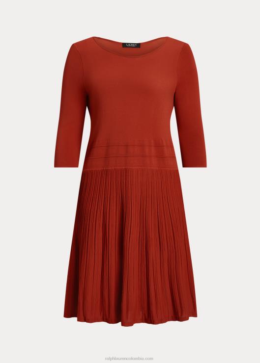 vestido de manga tres cuartos mujer piedra solar roja Ralph Lauren 2XR2V4518