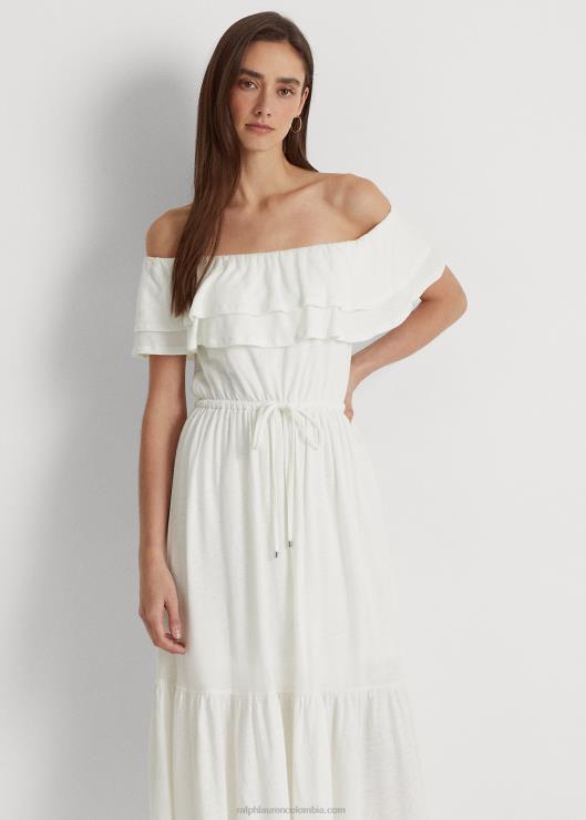 vestido de punto con hombros descubiertos mujer blanco Ralph Lauren 2XR2V4352