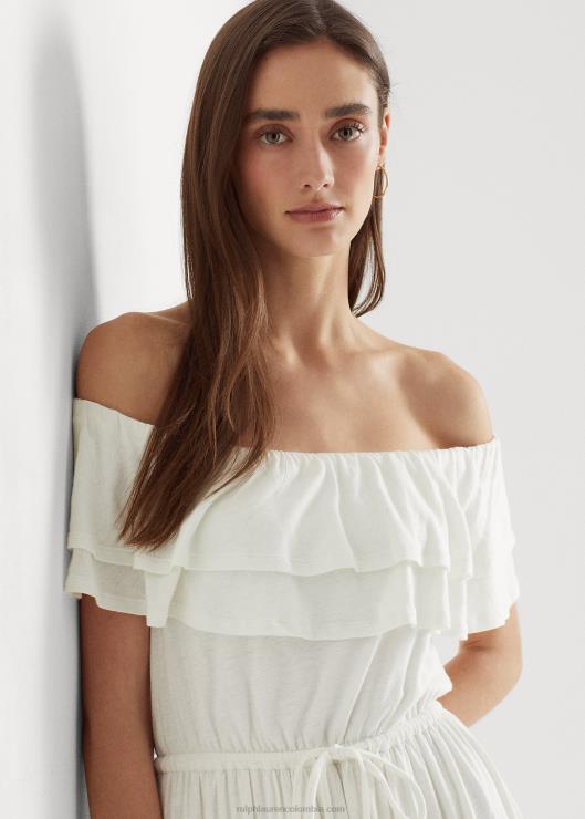 vestido de punto con hombros descubiertos mujer blanco Ralph Lauren 2XR2V4352