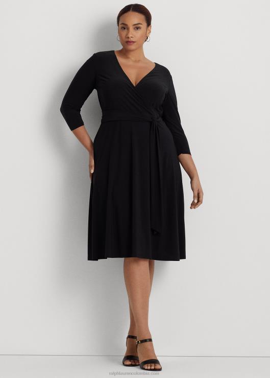 vestido de punto con sobrepelliz mujer negro Ralph Lauren 2XR2V4687
