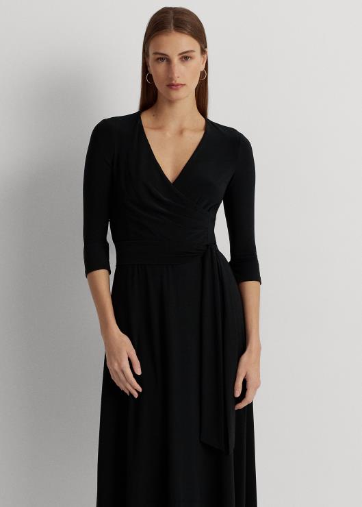 vestido de punto con sobrepelliz mujer negro Ralph Lauren 2XR2V9150