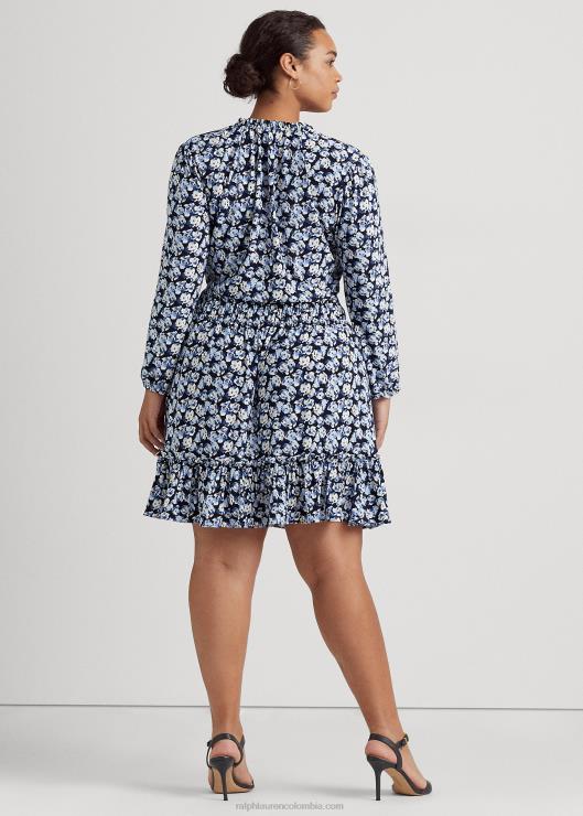 vestido de punto elástico floral mujer multi azul Ralph Lauren 2XR2V4680