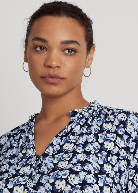 vestido de punto elástico floral mujer multi azul Ralph Lauren 2XR2V4680