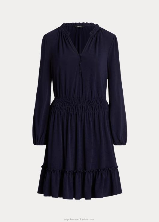 vestido de punto elástico mujer azul marino refinado Ralph Lauren 2XR2V4052