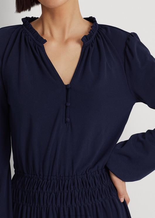 vestido de punto elástico mujer azul marino refinado Ralph Lauren 2XR2V4408