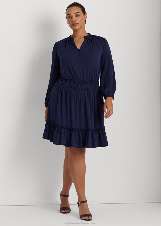 vestido de punto elástico mujer azul marino refinado Ralph Lauren 2XR2V4667