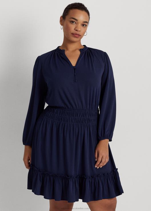 vestido de punto elástico mujer azul marino refinado Ralph Lauren 2XR2V4667