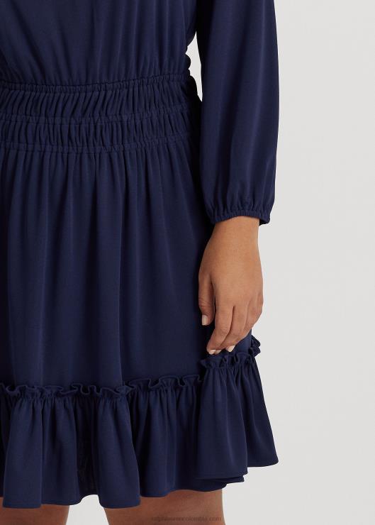 vestido de punto elástico mujer azul marino refinado Ralph Lauren 2XR2V4667