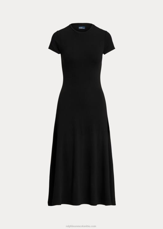 vestido estilo camiseta en mezcla de algodón stretch mujer negro Ralph Lauren 2XR2V2911