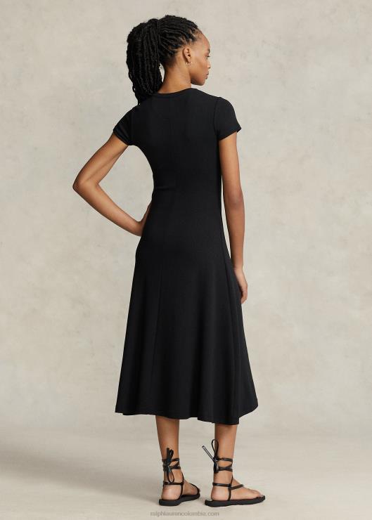 vestido estilo camiseta en mezcla de algodón stretch mujer negro Ralph Lauren 2XR2V2911