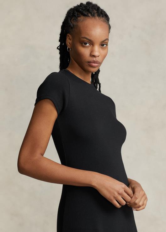 vestido estilo camiseta en mezcla de algodón stretch mujer negro Ralph Lauren 2XR2V2911