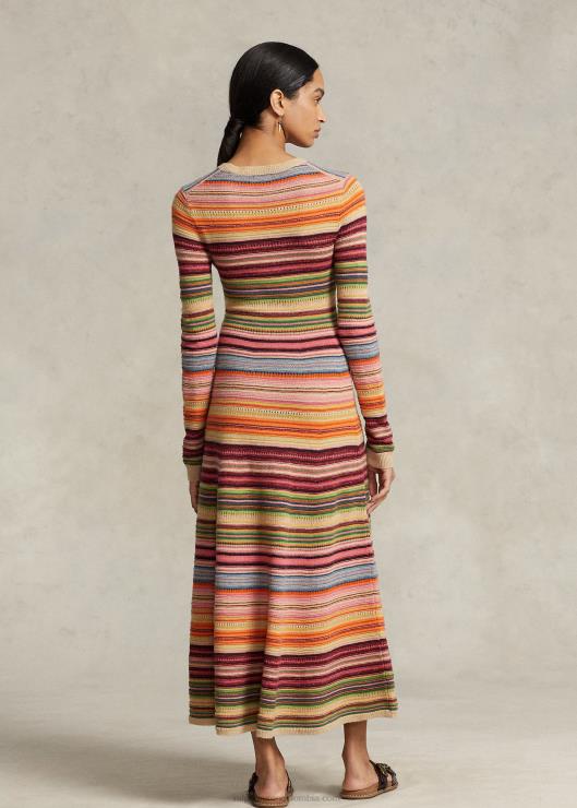 vestido estilo suéter con múltiples rayas mujerRalph Lauren 2XR2V9200