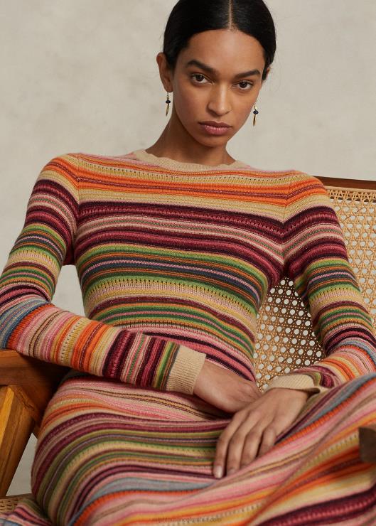 vestido estilo suéter con múltiples rayas mujerRalph Lauren 2XR2V9200