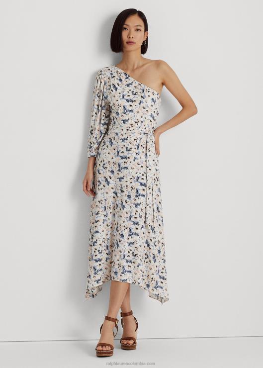 vestido floral de jersey elástico con un solo hombro mujer multi azul Ralph Lauren 2XR2V4115