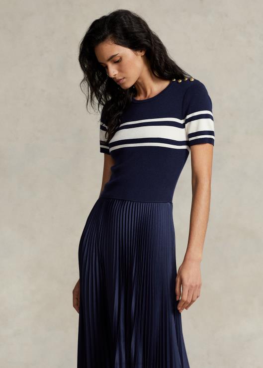 vestido híbrido con pliegues estilo suéter mujerRalph Lauren 2XR2V3045