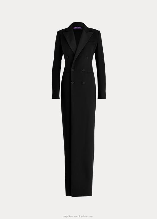 vestido kristian de cady de seda mujer negro Ralph Lauren 2XR2V3466