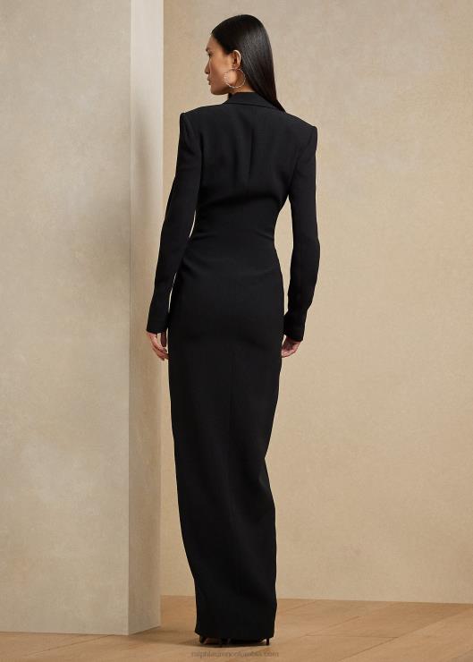 vestido kristian de cady de seda mujer negro Ralph Lauren 2XR2V3466