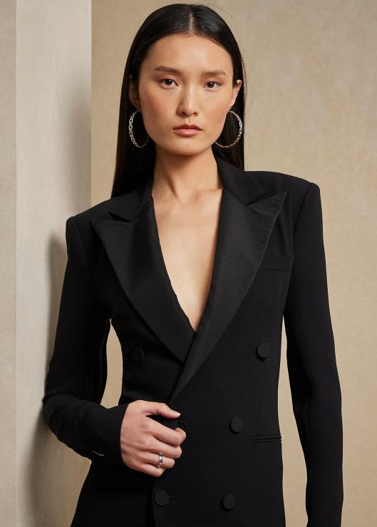 vestido kristian de cady de seda mujer negro Ralph Lauren 2XR2V3466