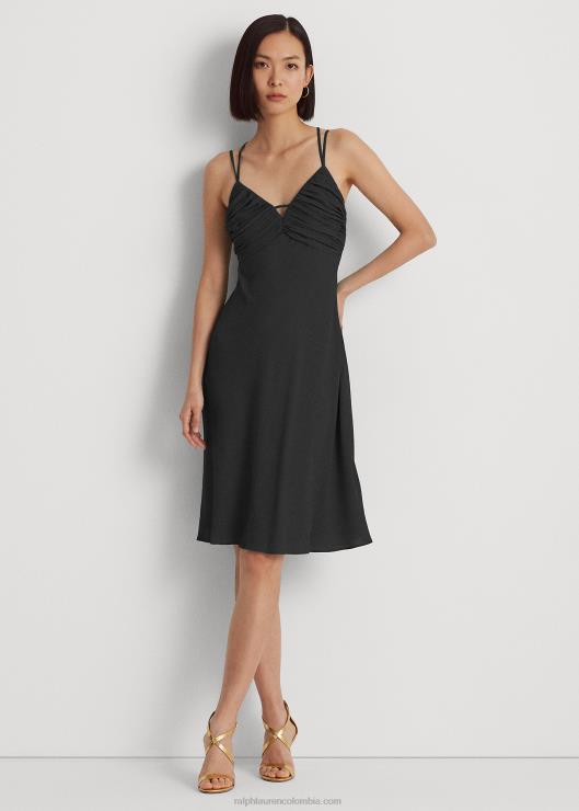 vestido lencero de georgette con doble tirante mujer negro Ralph Lauren 2XR2V3910