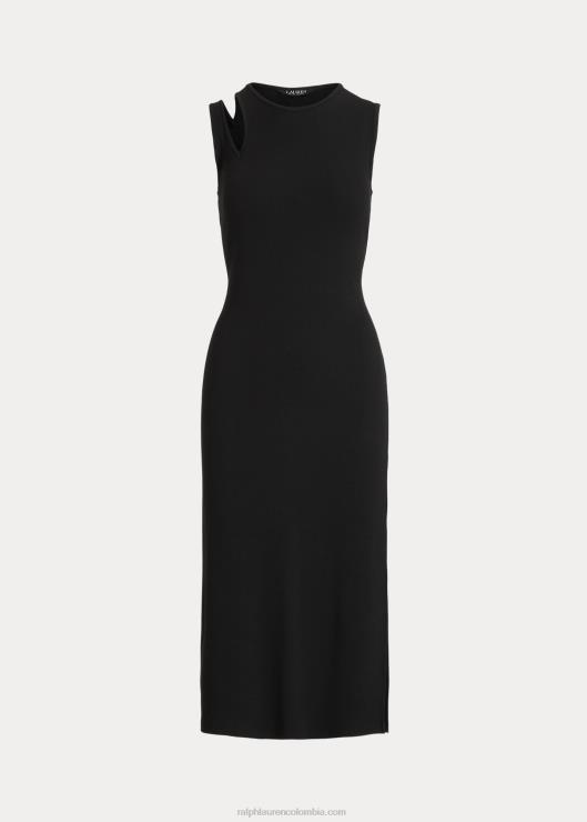 vestido midi sin mangas en mezcla de algodón mujer negro Ralph Lauren 2XR2V3907
