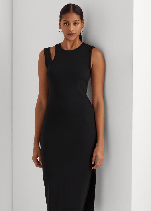 vestido midi sin mangas en mezcla de algodón mujer negro Ralph Lauren 2XR2V3907