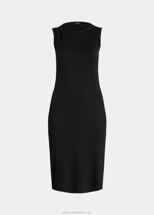 vestido midi sin mangas en mezcla de algodón mujer negro Ralph Lauren 2XR2V4553