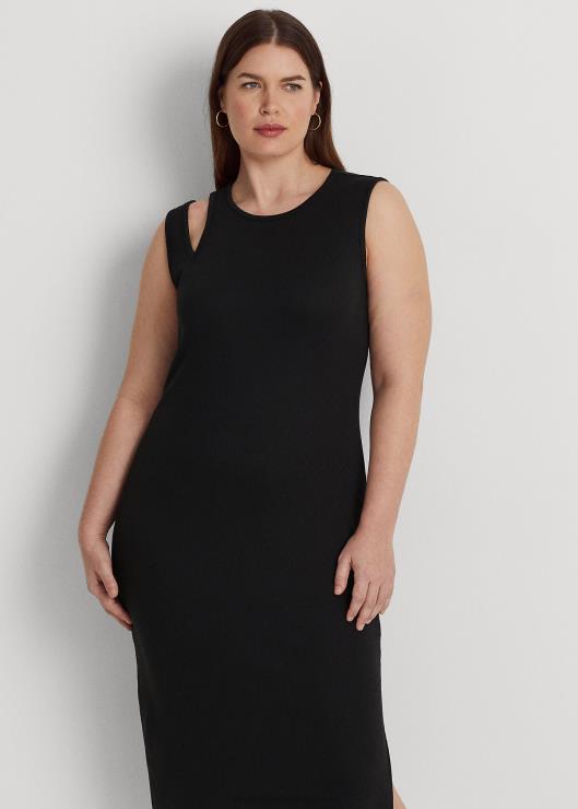 vestido midi sin mangas en mezcla de algodón mujer negro Ralph Lauren 2XR2V4553