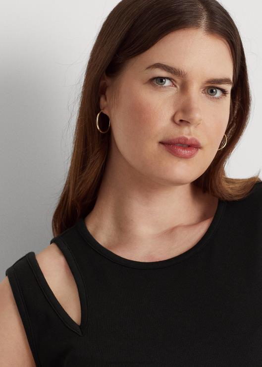 vestido midi sin mangas en mezcla de algodón mujer negro Ralph Lauren 2XR2V4553