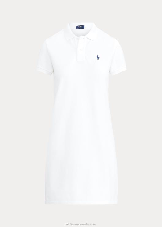 vestido polo de malla de algodón mujer blanco Ralph Lauren 2XR2V9255