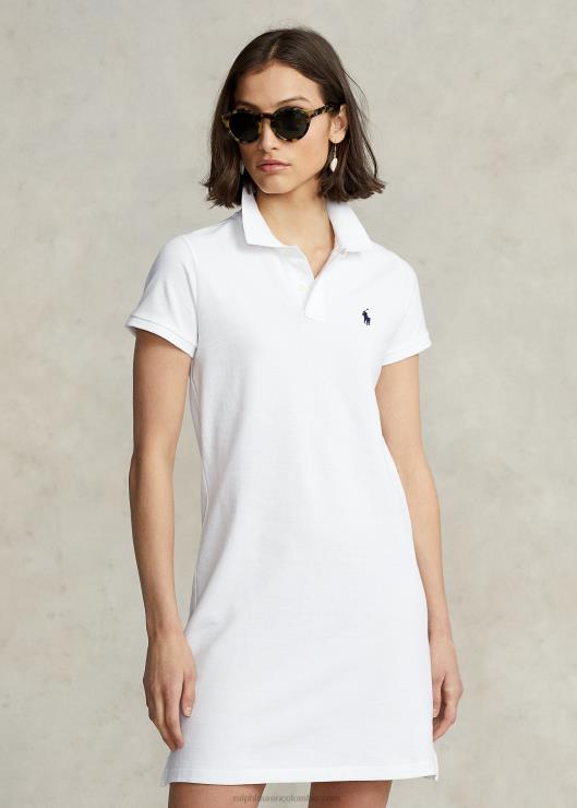 vestido polo de malla de algodón mujer blanco Ralph Lauren 2XR2V9255