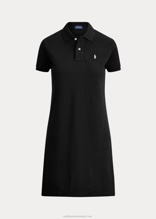 vestido polo de malla de algodón mujer negro Ralph Lauren 2XR2V9254