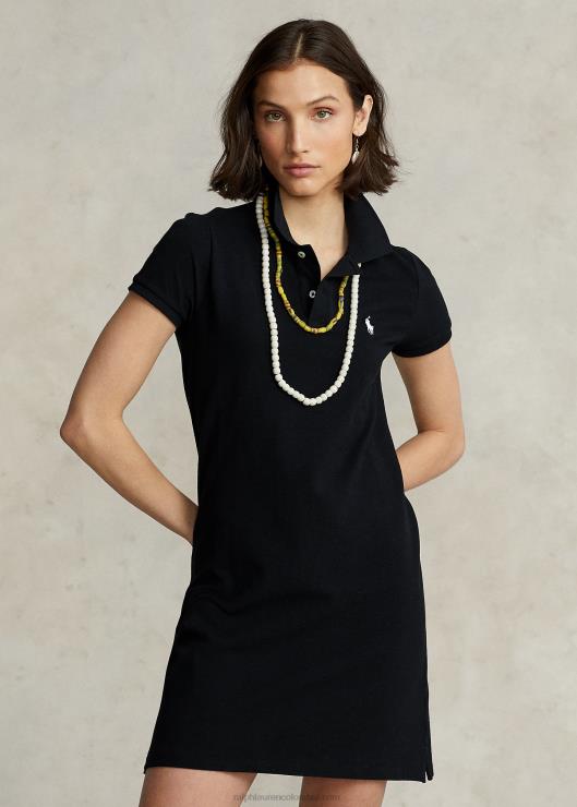 vestido polo de malla de algodón mujer negro Ralph Lauren 2XR2V9254