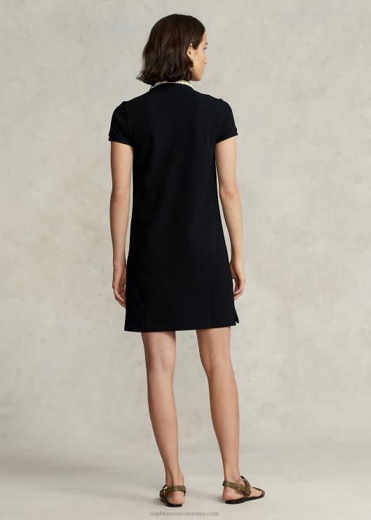 vestido polo de malla de algodón mujer negro Ralph Lauren 2XR2V9254