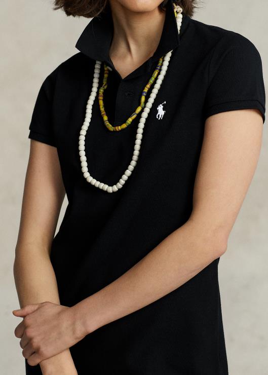 vestido polo de malla de algodón mujer negro Ralph Lauren 2XR2V9254