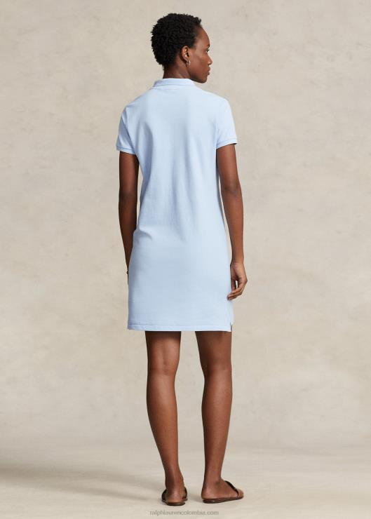 vestido polo de malla de algodón mujer oficina azul Ralph Lauren 2XR2V9245