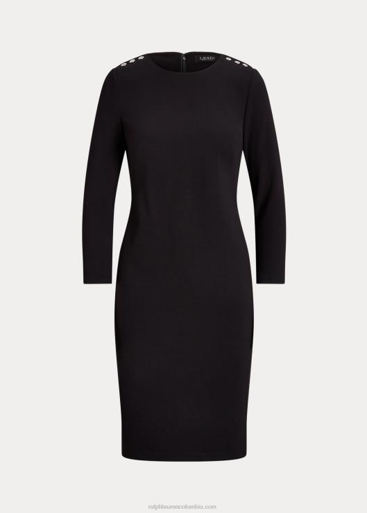 vestido ponte manga tres cuartos mujer negro Ralph Lauren 2XR2V4179