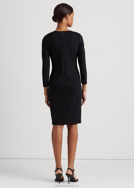 vestido ponte manga tres cuartos mujer negro Ralph Lauren 2XR2V4481