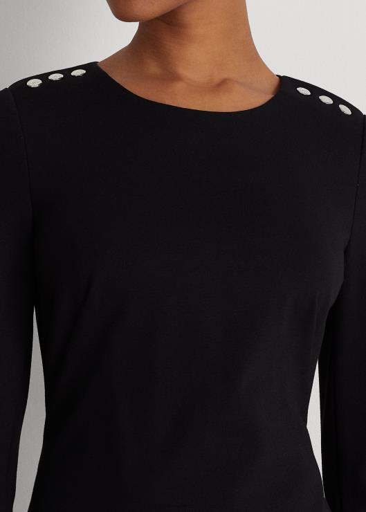 vestido ponte manga tres cuartos mujer negro Ralph Lauren 2XR2V4481