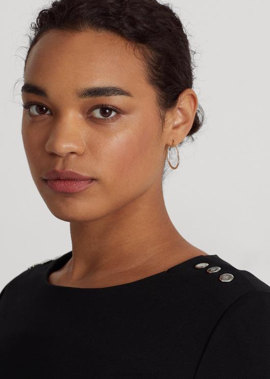 vestido ponte manga tres cuartos mujer negro Ralph Lauren 2XR2V4721