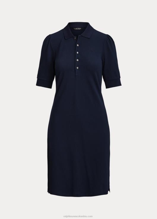 vestido recto con cuello mujer azul marino refinado Ralph Lauren 2XR2V4078